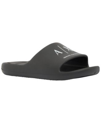A|X Armani Exchange Men's Corporate Logo Bubble Slide Sandals