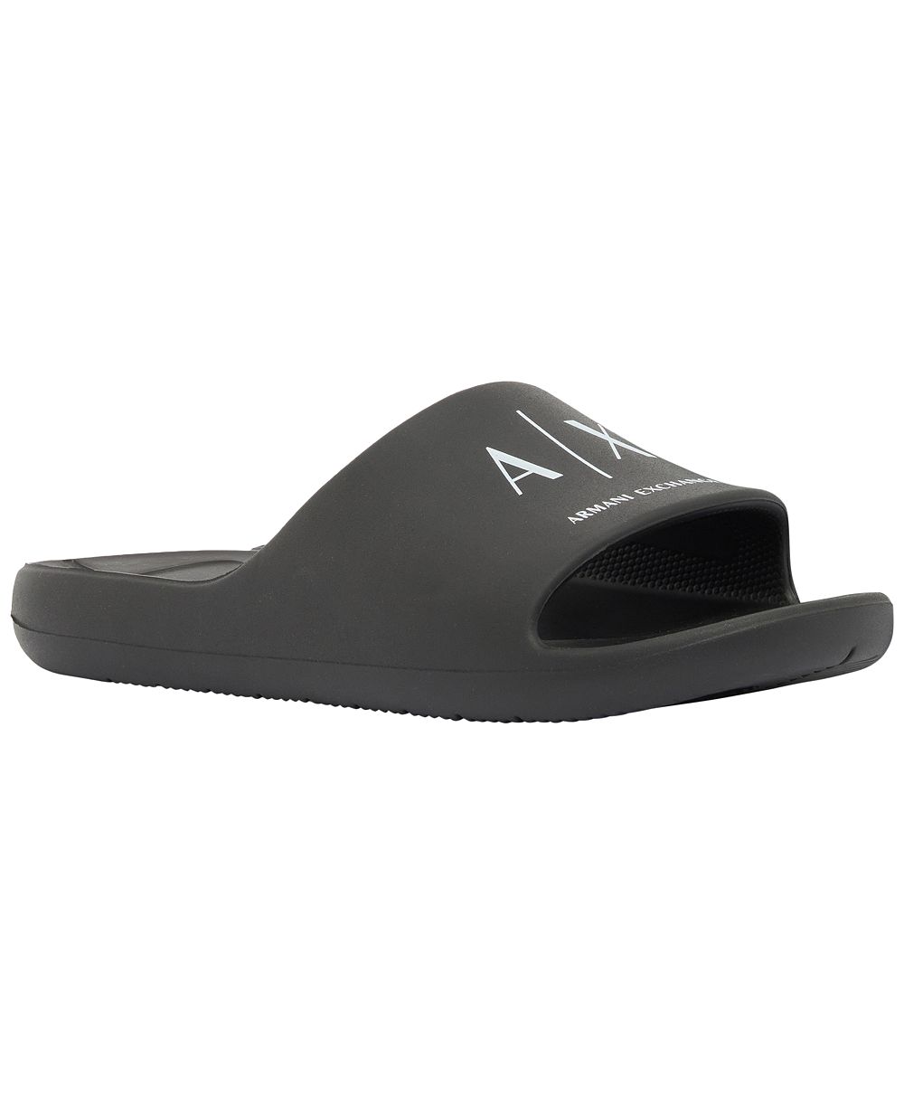 A|X Armani Exchange Men's Corporate Logo Bubble Slide Sandals