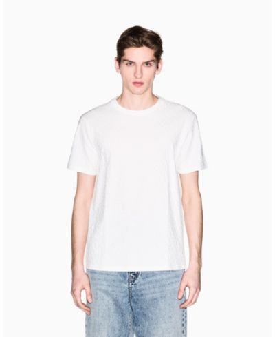 A|X Armani Exchange Men's Short Sleeve Mercerized Cotton All Over Logo T-Shirt