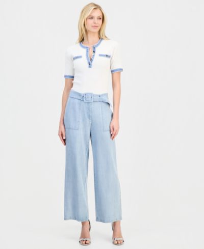 Женские широкие брюки T Tahari Belted Wide-Leg