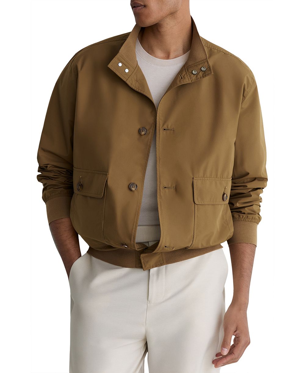 REISS Men's Latent Button Through Technical Shorts Jacket