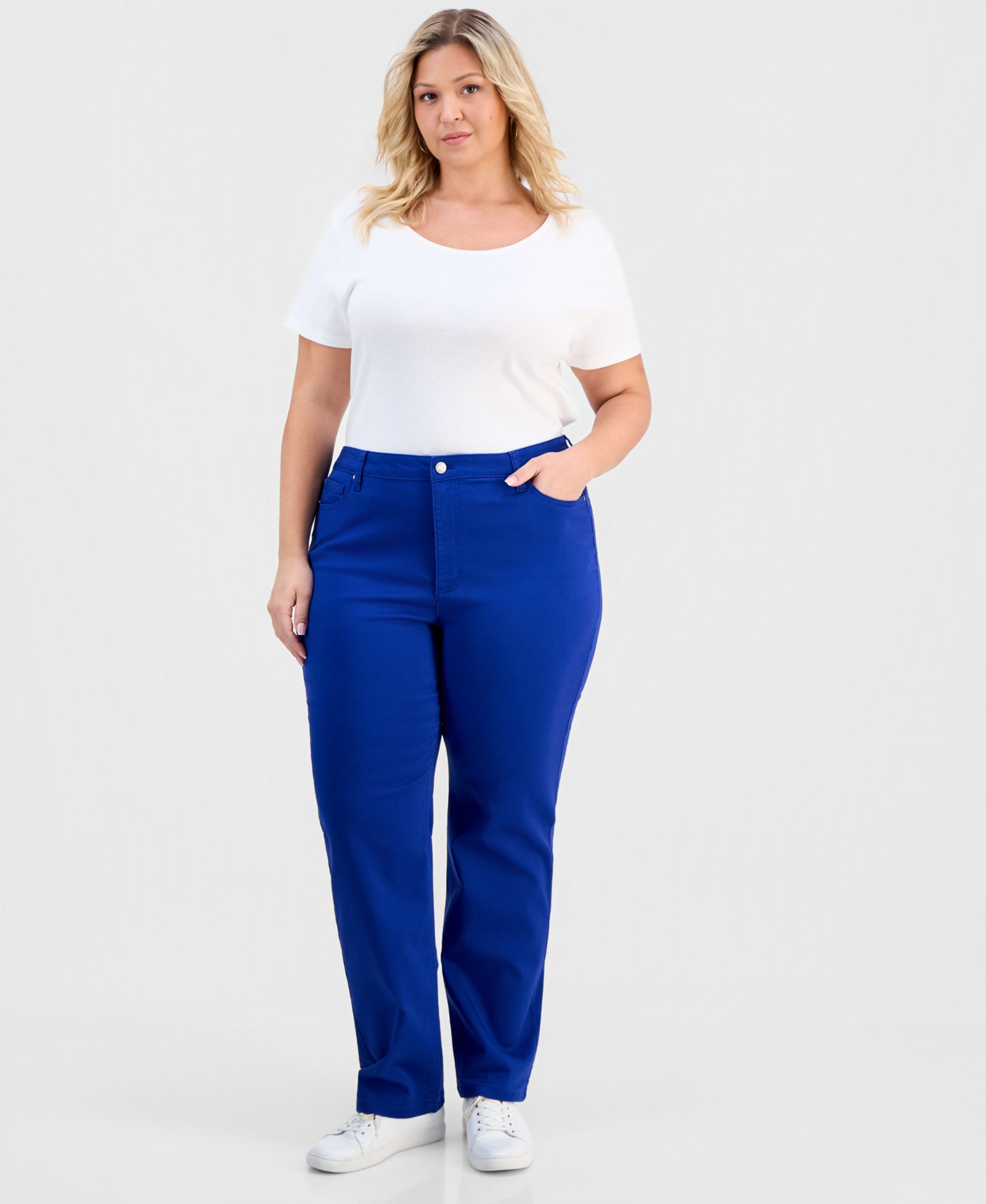 Джинсы Jones New York Plus Size Lexington High-Rise Straight-Leg