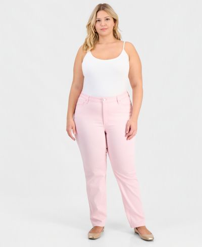 Jones New York Plus Size Lexington High-Rise Straight-Leg Jeans