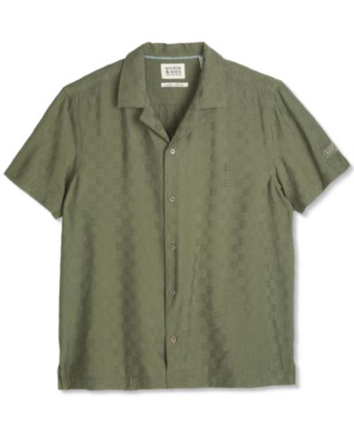 SCOTCH & SODA Men's Dobby Check Print Collared Shirt