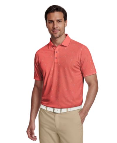 PGA TOUR Мужская рубашка поло с принтом Short-Sleeve