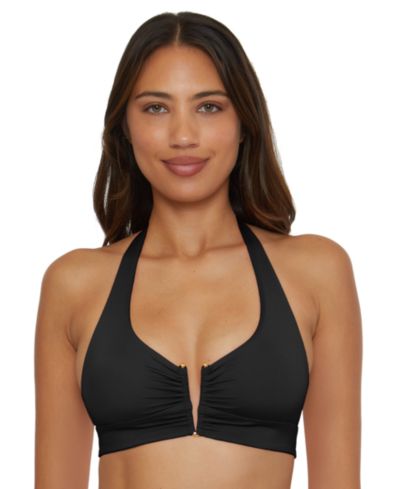 Becca Женский топ для плавания с V-образным вырезом и halter-вырезом