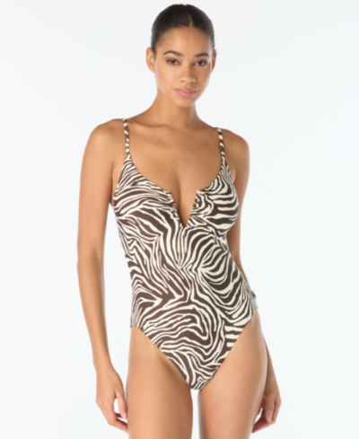 Женский слитный купальник Vince Camuto V-Neck Printed