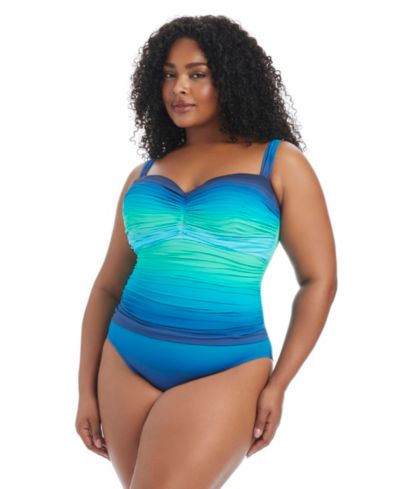 Женский цельный купальник Bleu by Rod Beattie Plus Size Desert Mirage с полной посадкой