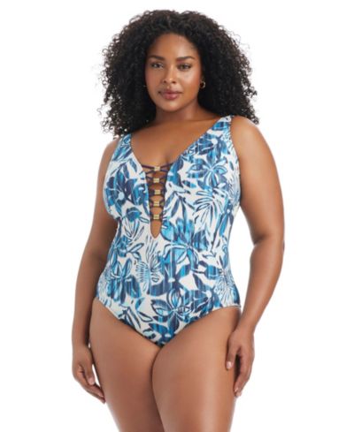 Слитный купальник Bleu by Rod Beattie Turning Tides Plus Size с полным покрытием