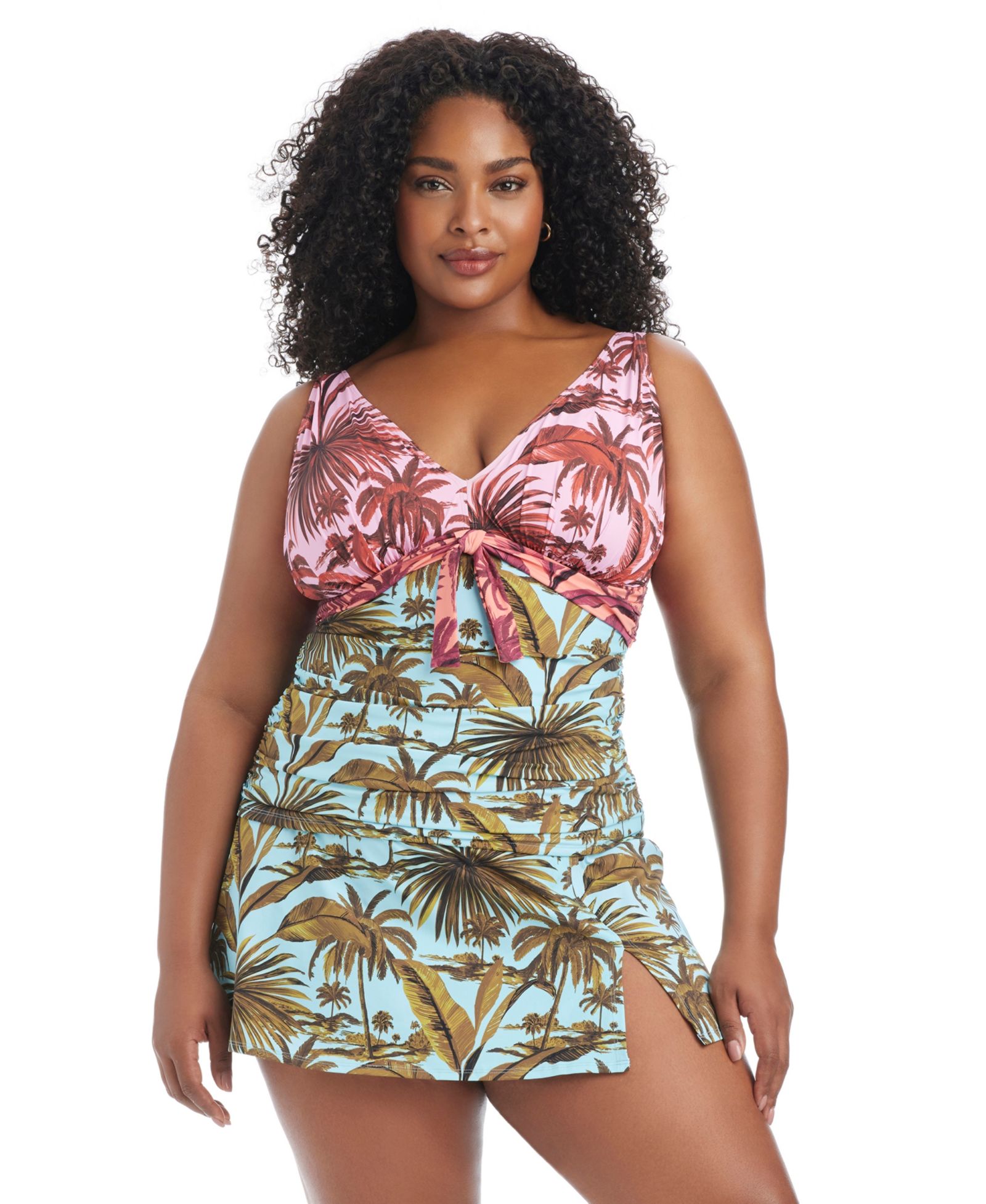 Женские плавки для плавания с юбкой Bleu by Rod Beattie Plus Size White Lotus