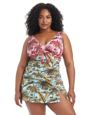 Женские плавки для плавания с юбкой Bleu by Rod Beattie Plus Size White Lotus