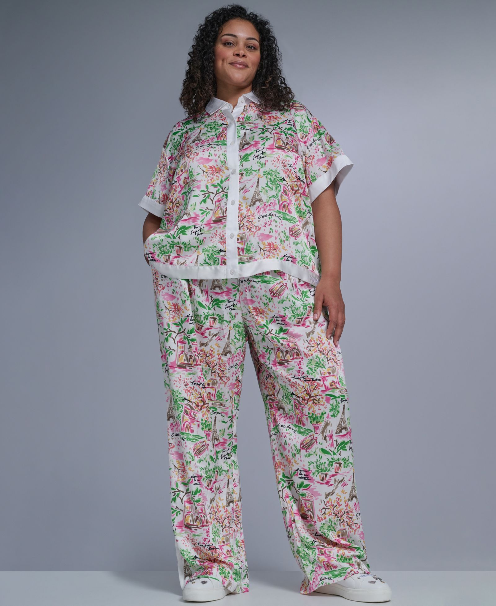 Брюки KARL LAGERFELD PARIS Plus Size Printed Soft