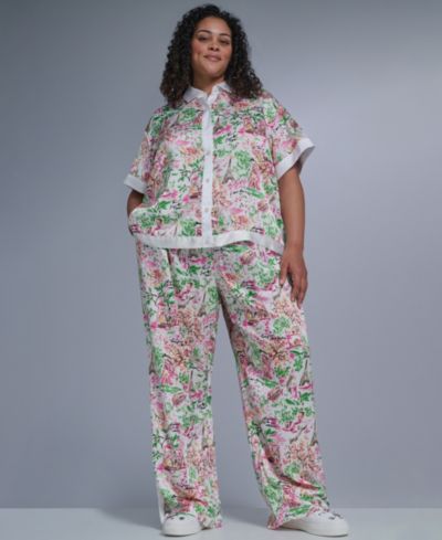 KARL LAGERFELD PARIS Plus Size Printed Soft Pants