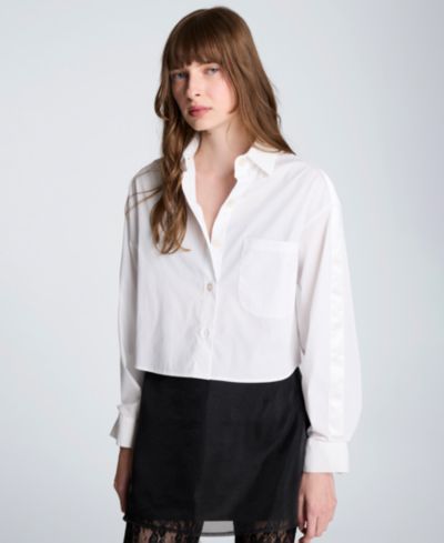 Kenneth Cole Women's Poplin Button-Front Top