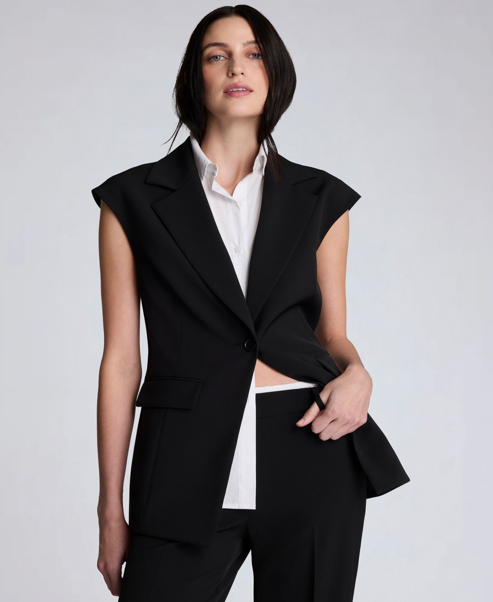 Женский жилет из люксового твилла с отстегивающейся рубашкой Kenneth Cole