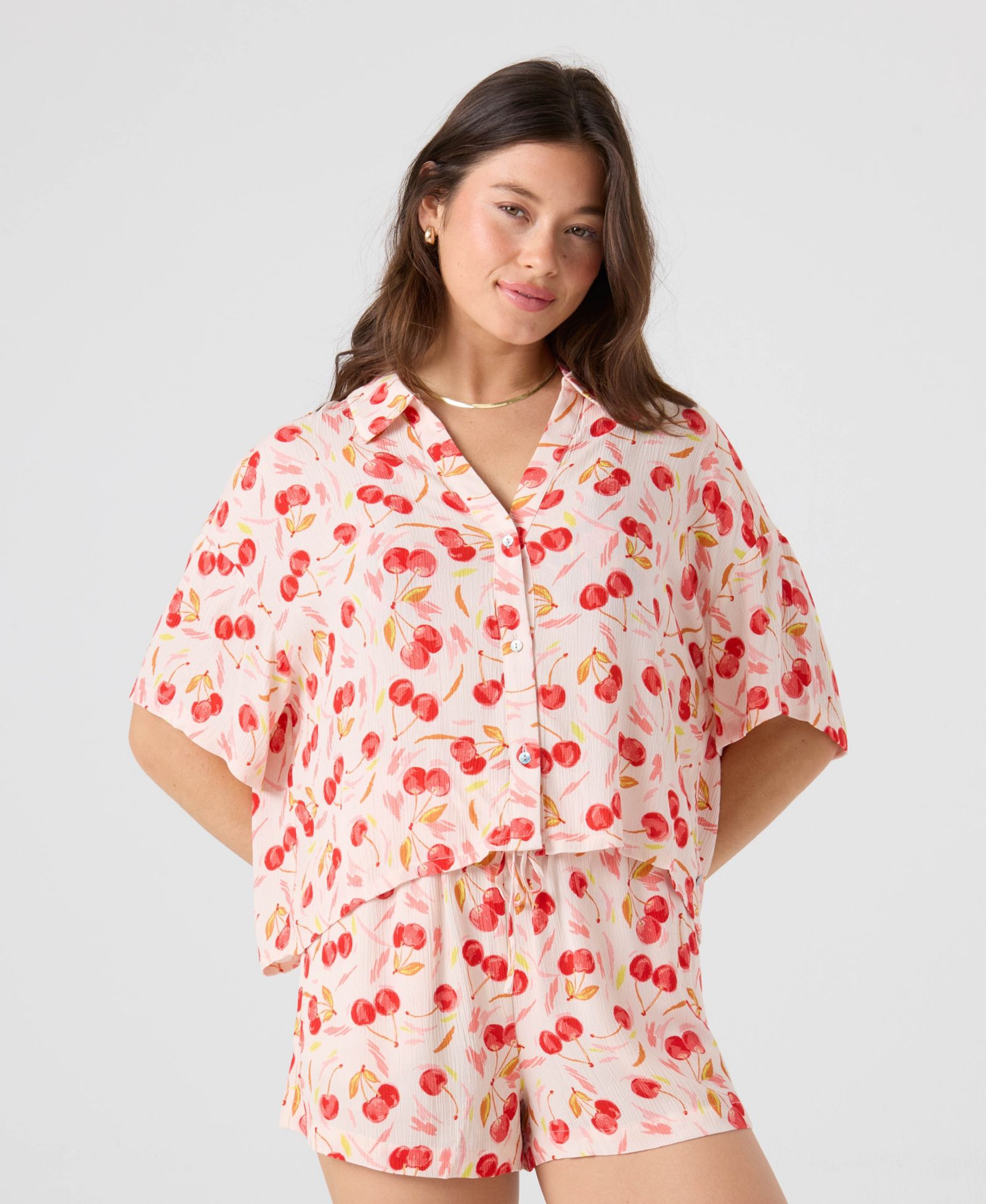 Roxy Women's Cherry Printed Swim Cover-Up Shorts
