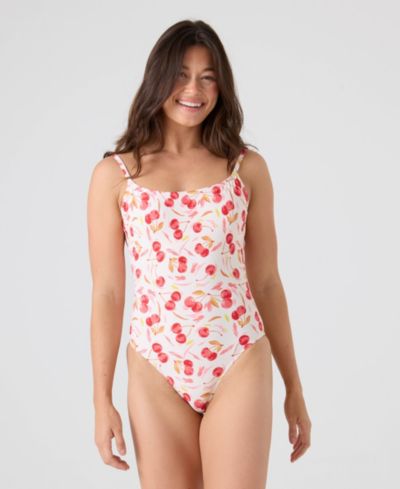 Женский слитный купальник Roxy Cherry Printed Scoop Neck One-Piece Swimsuit