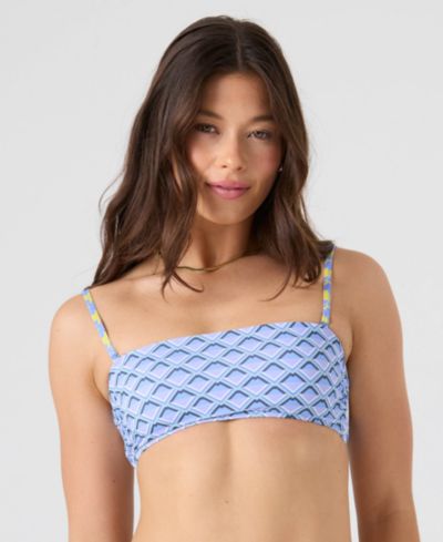 Женский топ для бикини Roxy Printed Lace-Up Bandeau Neck