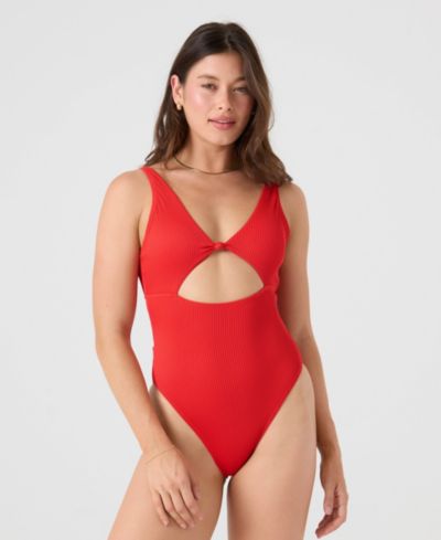 Roxy Women's V-Neck Pull-On One-Piece Swimsuit