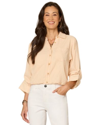 Democracy Women's Bubble Hem Collar Shirt