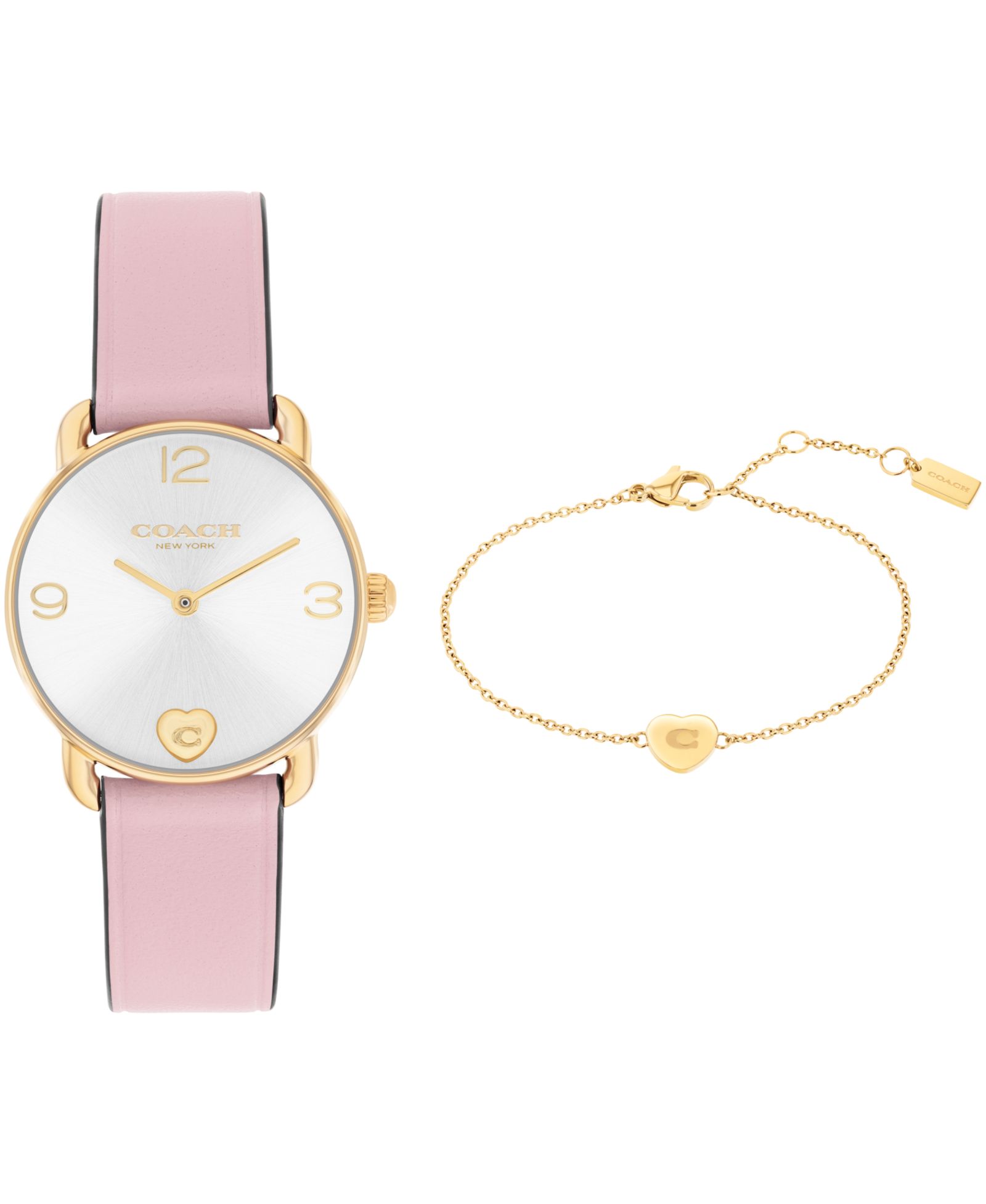 Женский подарочный набор часов Coach Elliot Blush Leather Strap Heart, 28mm