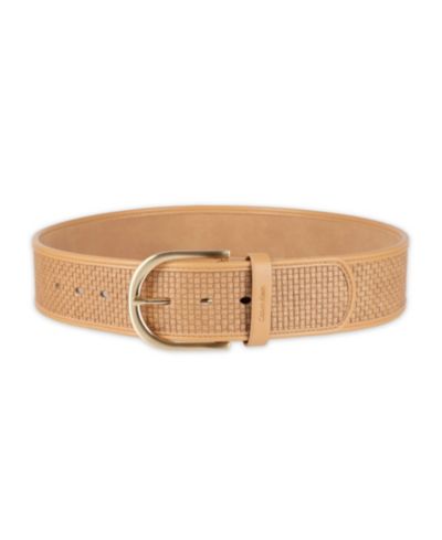 Calvin Klein Mini Box-Woven Leather Polished Buckle Belt