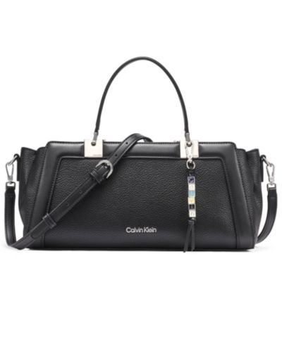 Calvin Klein Jean Top Zipper Satchel with Removable Hangoff