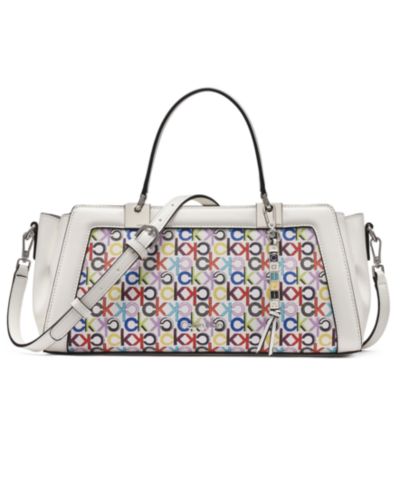 Calvin Klein Jean Signature Top Zipper Satchel with Removable Hangoff