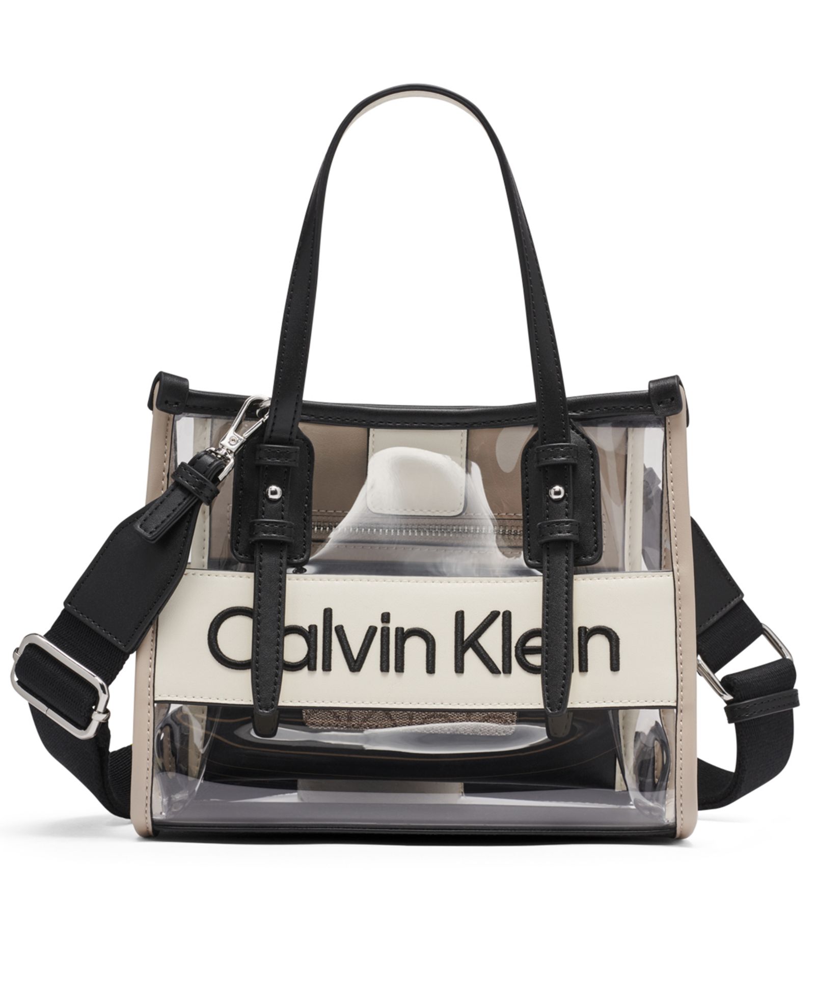 Calvin Klein Modern Essentials Clear Crossbody with Web Strap