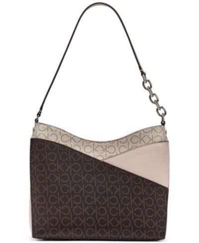 Calvin Klein Nova Chain Mixed Signature Top Zipper Shoulder