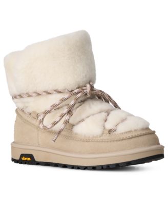 UGG® Women's Classic Tread Fluffed Sheepskin Lace-Up Boots