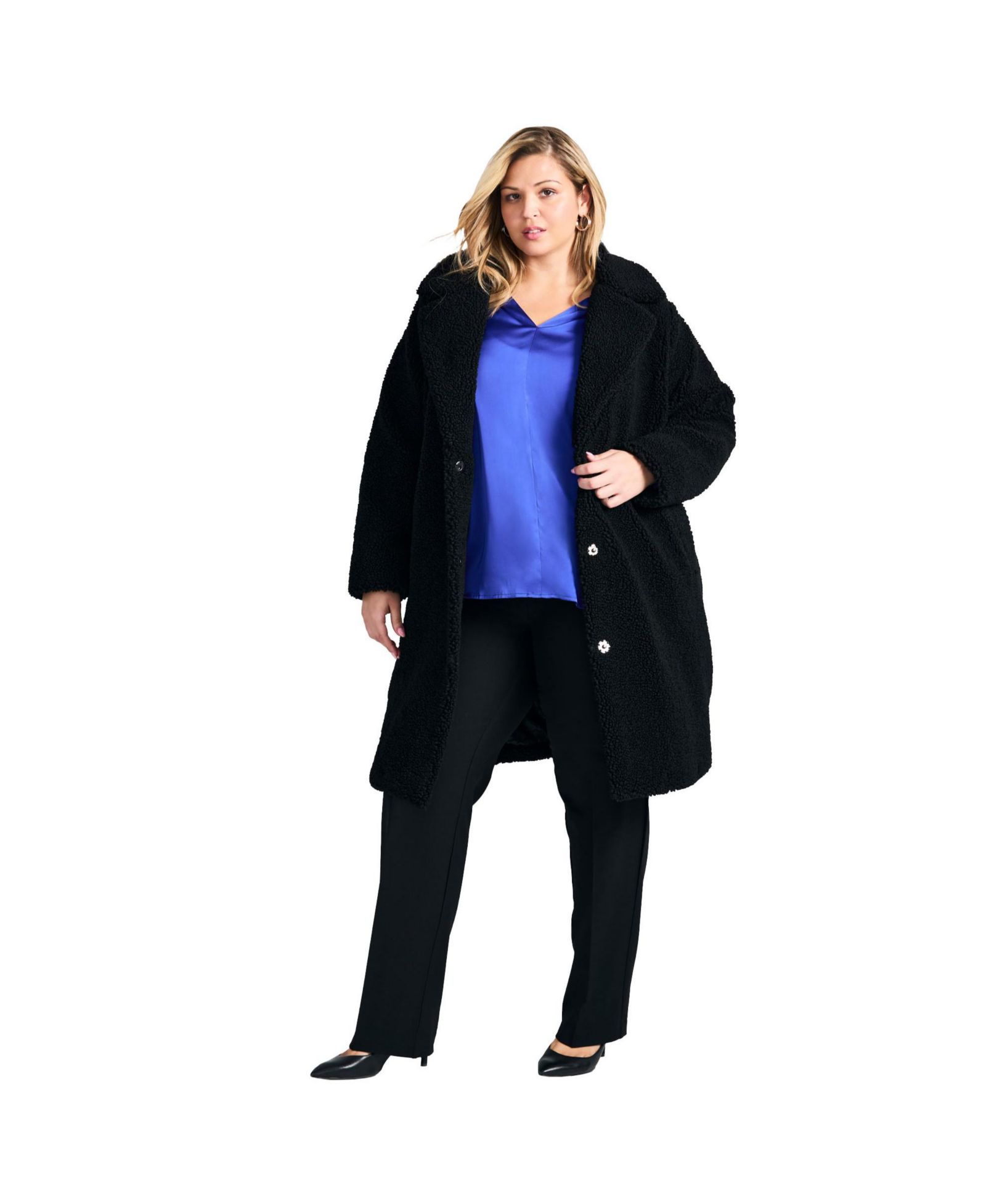 Женское длинное пальто Avenue Teddy, Plus Size