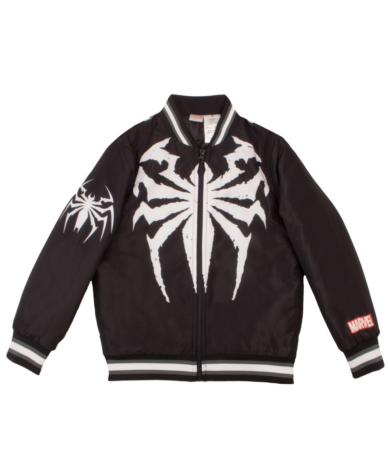 Venom Boys Long Sleeve Zip Up Varsity Bomber Jacket