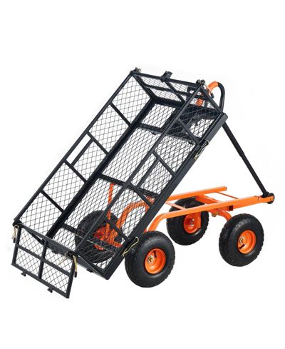 SUGIFT Heavy-Duty Garden Cart with 880 lbs Capacity & 10-inch Wheels