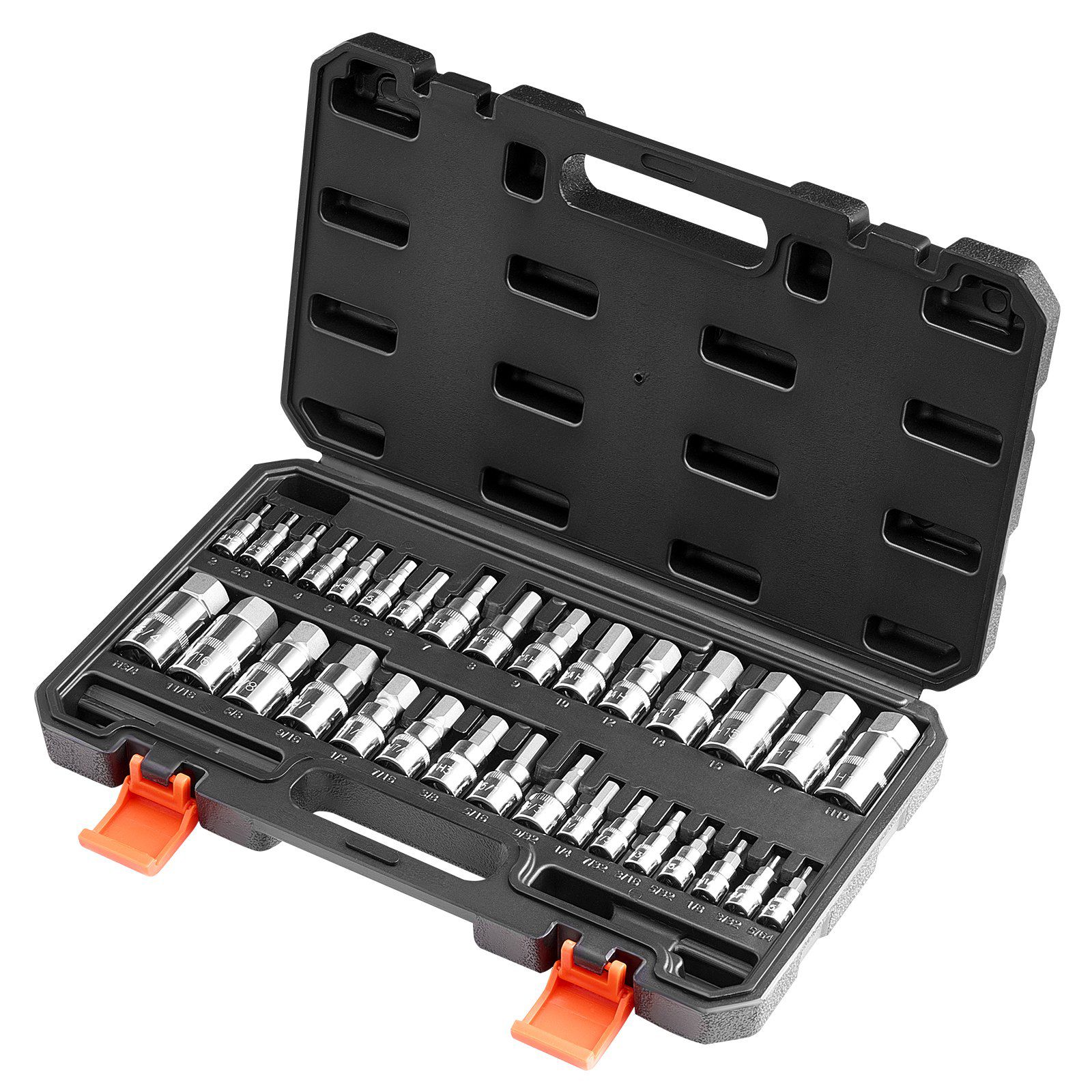SUGFIT 32-Piece Hex Bit Socket Set с SAE/Metric Sizes и Durable Storage Case