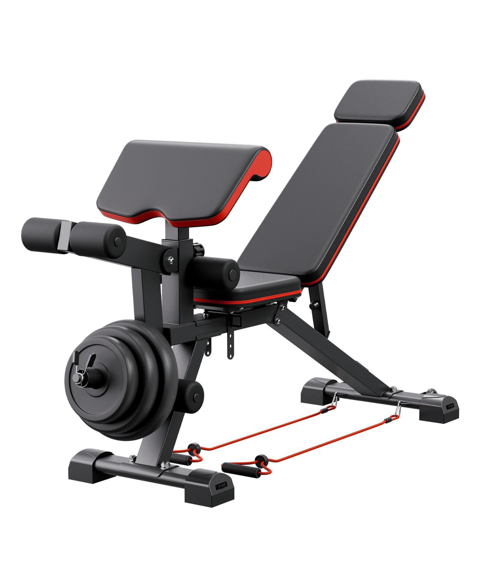 Регулируемая скамья для весов SUGFIT грузоподъемностью 800 LB с расширением для ног и подставкой для бицепса