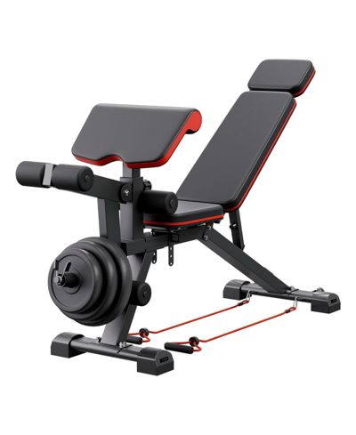 Регулируемая скамья для весов SUGFIT грузоподъемностью 800 LB с расширением для ног и подставкой для бицепса