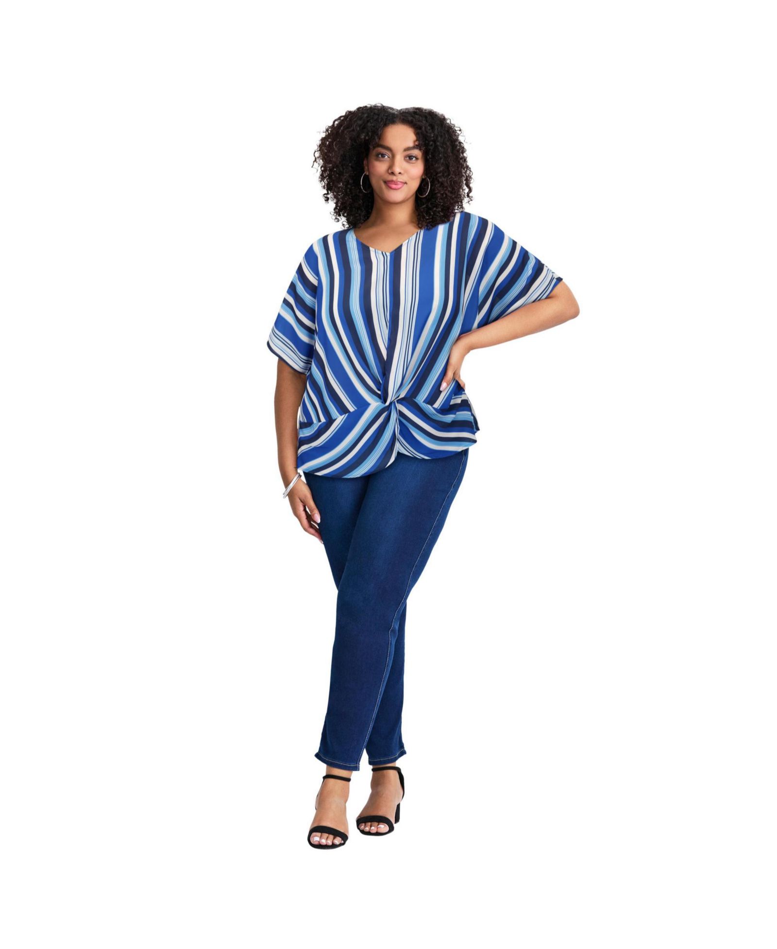 Женская блузка Avenue Plus Size Knot Front Dolman Sleeve