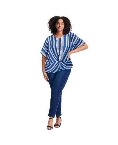 Женская блузка Avenue Plus Size Knot Front Dolman Sleeve