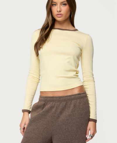 Edikted Women's Zander Contrast Long Sleeve T Shirt