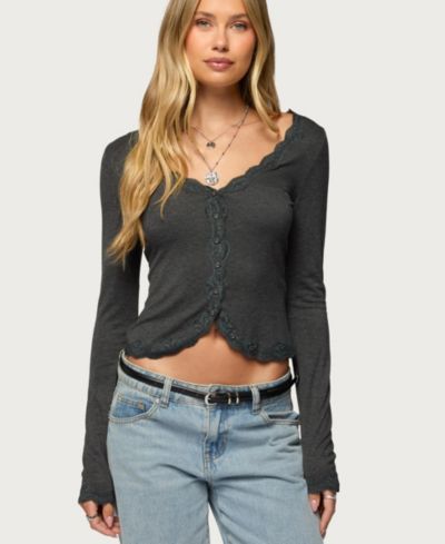 Edikted Женский топ Gayle Lacey Button Up
