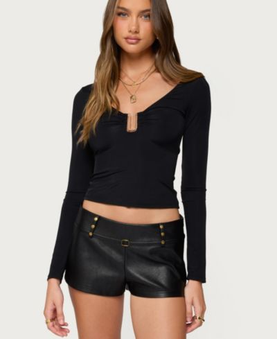 Edikted Women's Soria Ruched Cut Out Top