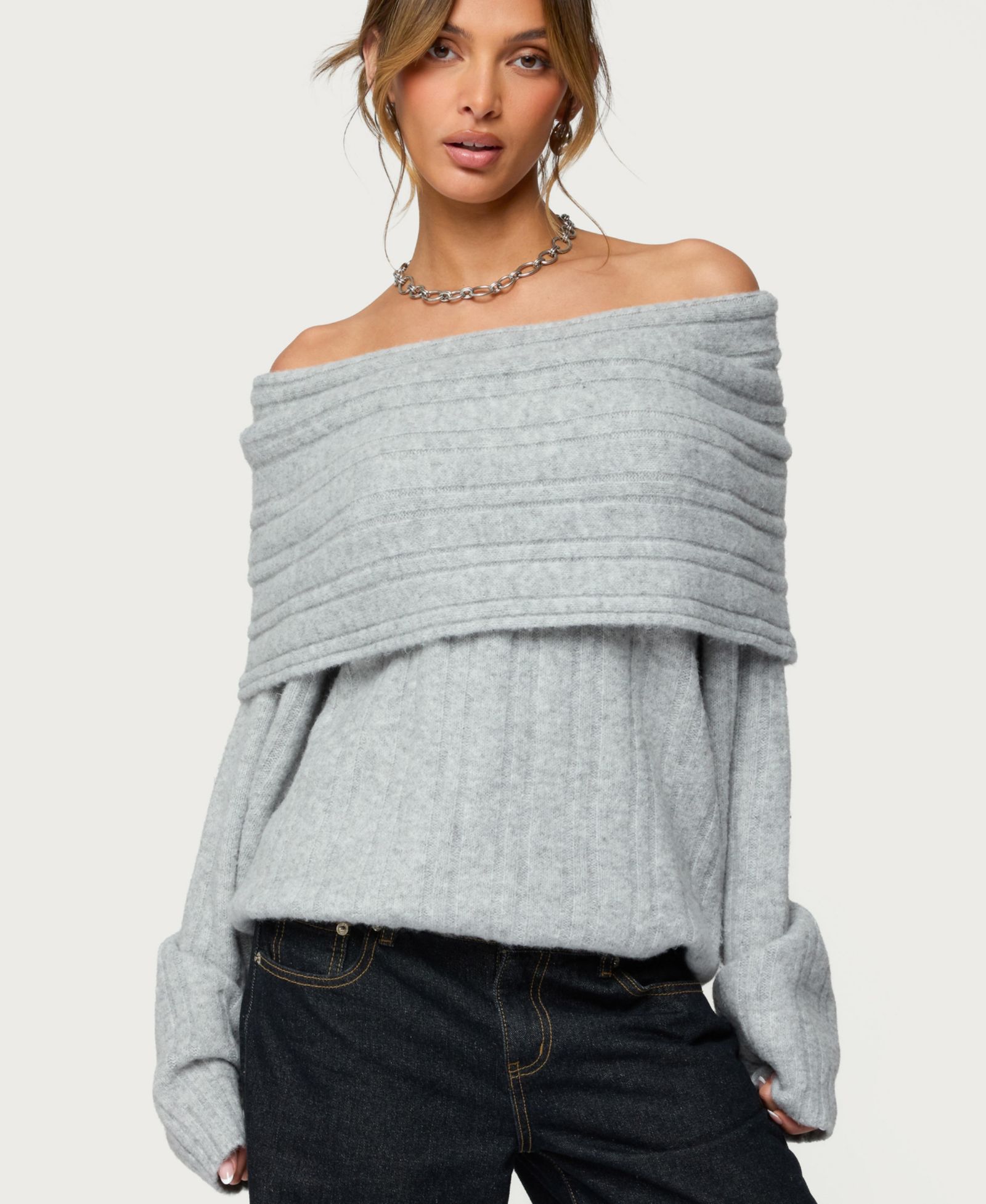 Женский джемпер Edikted Kadenna Oversized Off Shoulder
