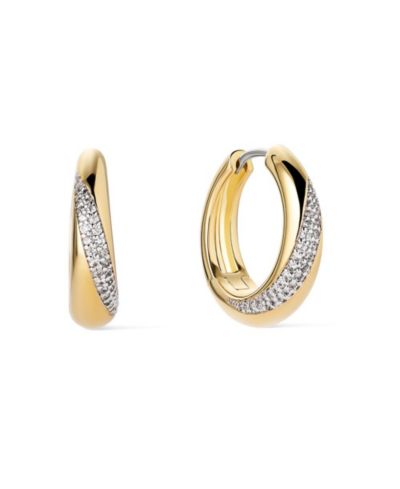 Ana Luisa Kira Bold Cubic Zirconia 14K Gold-Plated Hoop Earrings