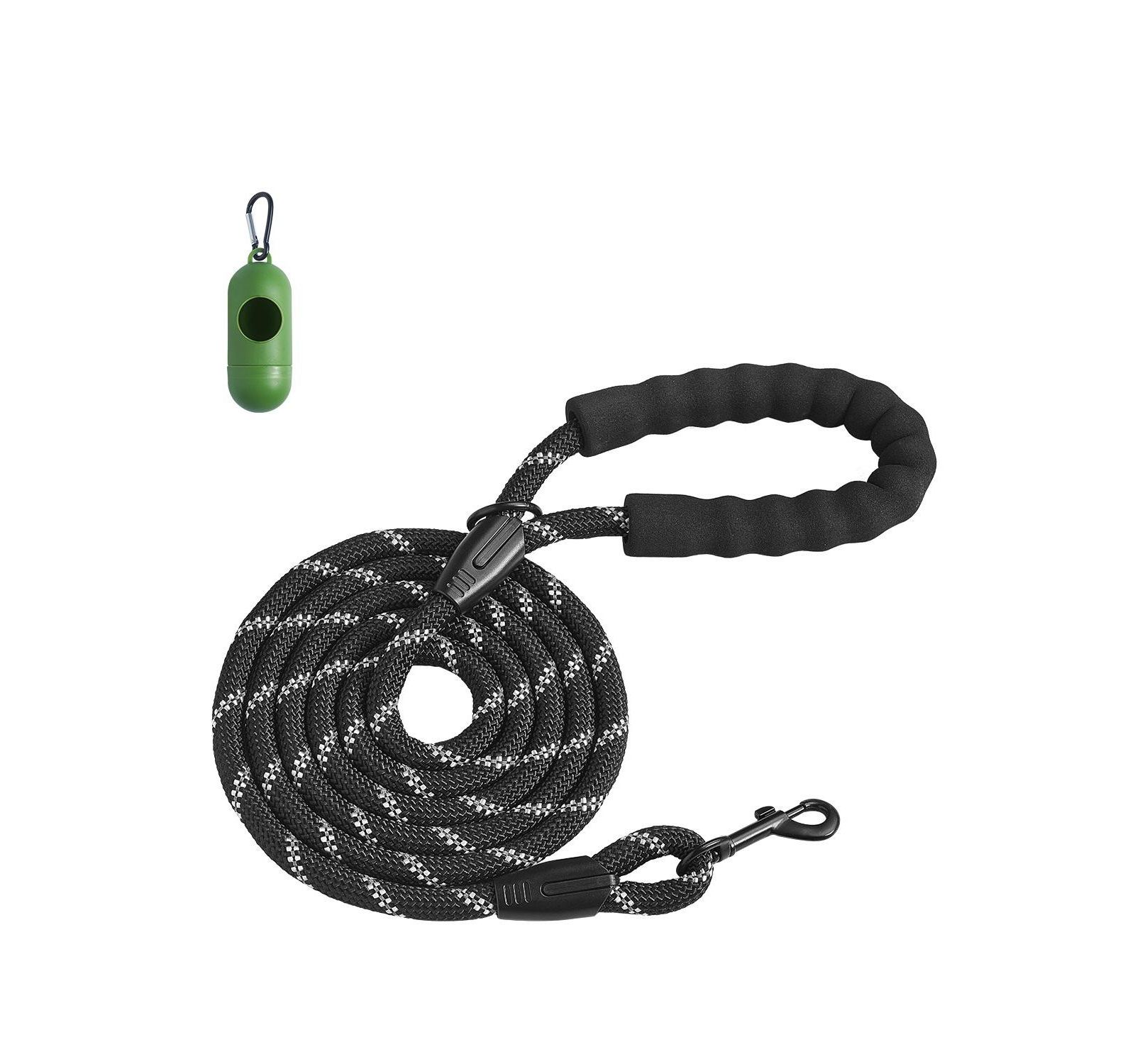 COZITO Heavy-Duty Reflective Rope Dog Leash, 6', Black