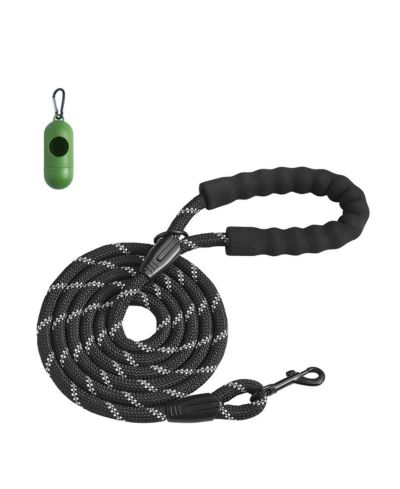 COZITO Heavy-Duty Reflective Rope Dog Leash, 6', Black