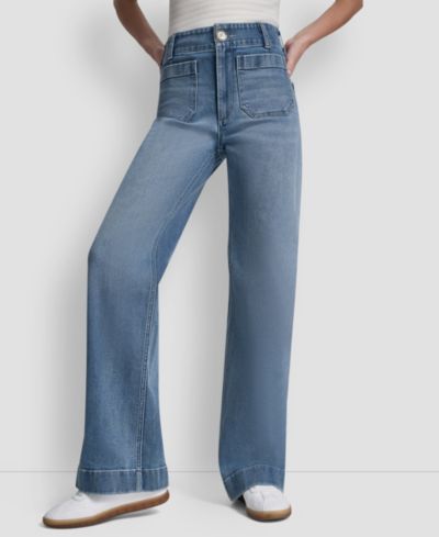 Джинсы DKNY Jeans Petite High-Rise Patch-Pocket Wide Leg
