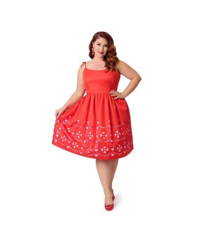 Unique Vintage Women's Plus Size 1950s Bobbie Swing Dress