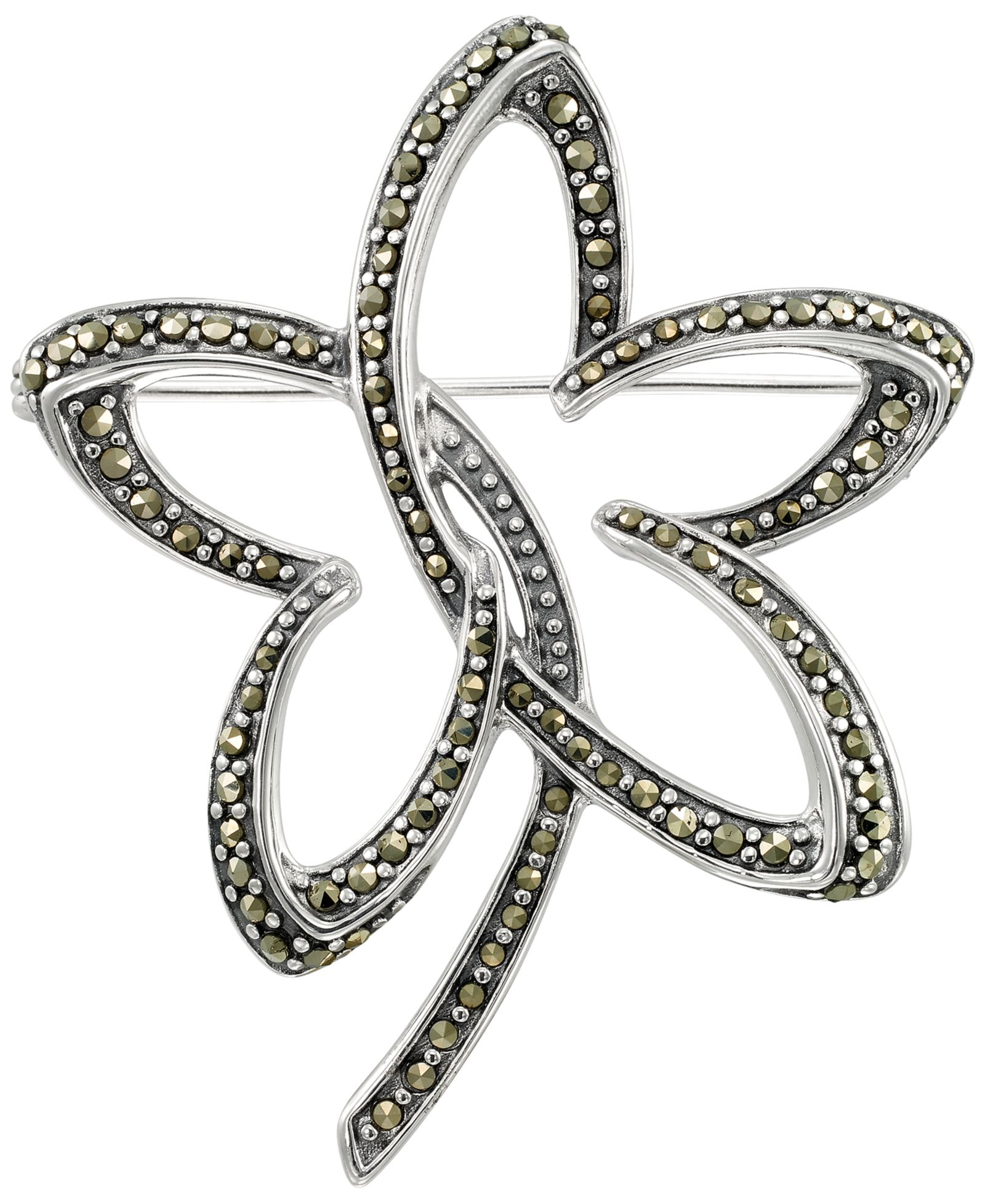 Брошь Macy's Marcasite Sterling Silver