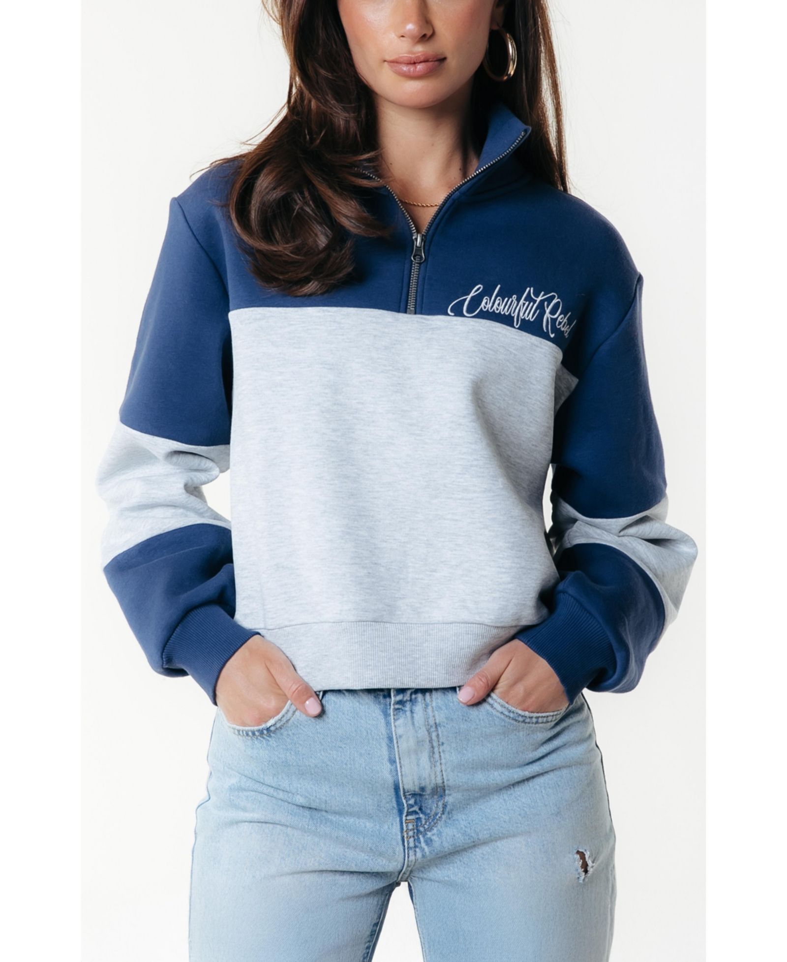 Colourful Rebel Женский Colourblock Zip Sweat